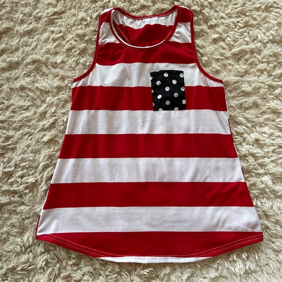 Tops - Red, white, and blue patriotic tank top women’s size medium